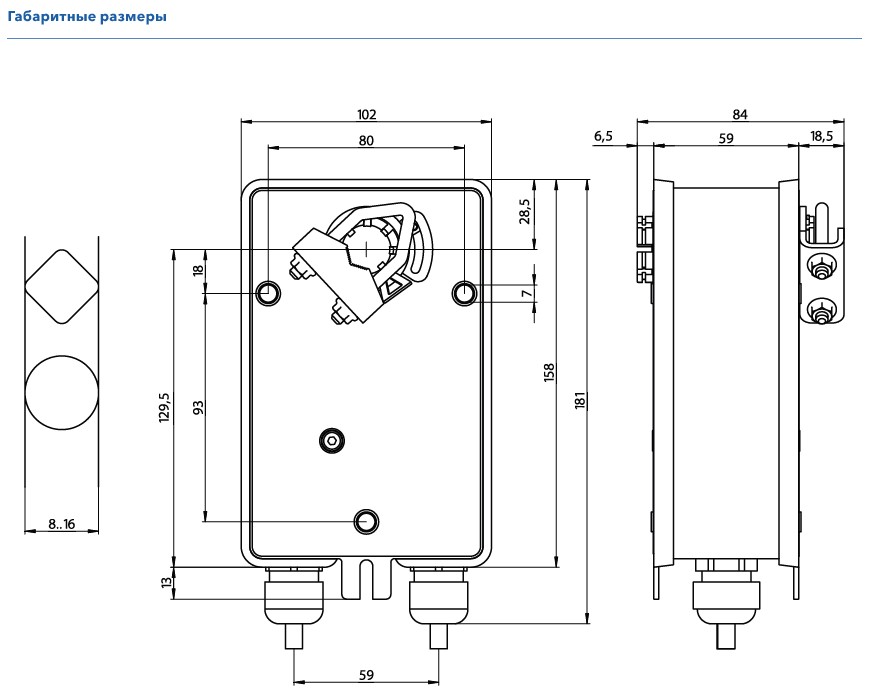 Габаритные размеры LAB R-LM24-S2